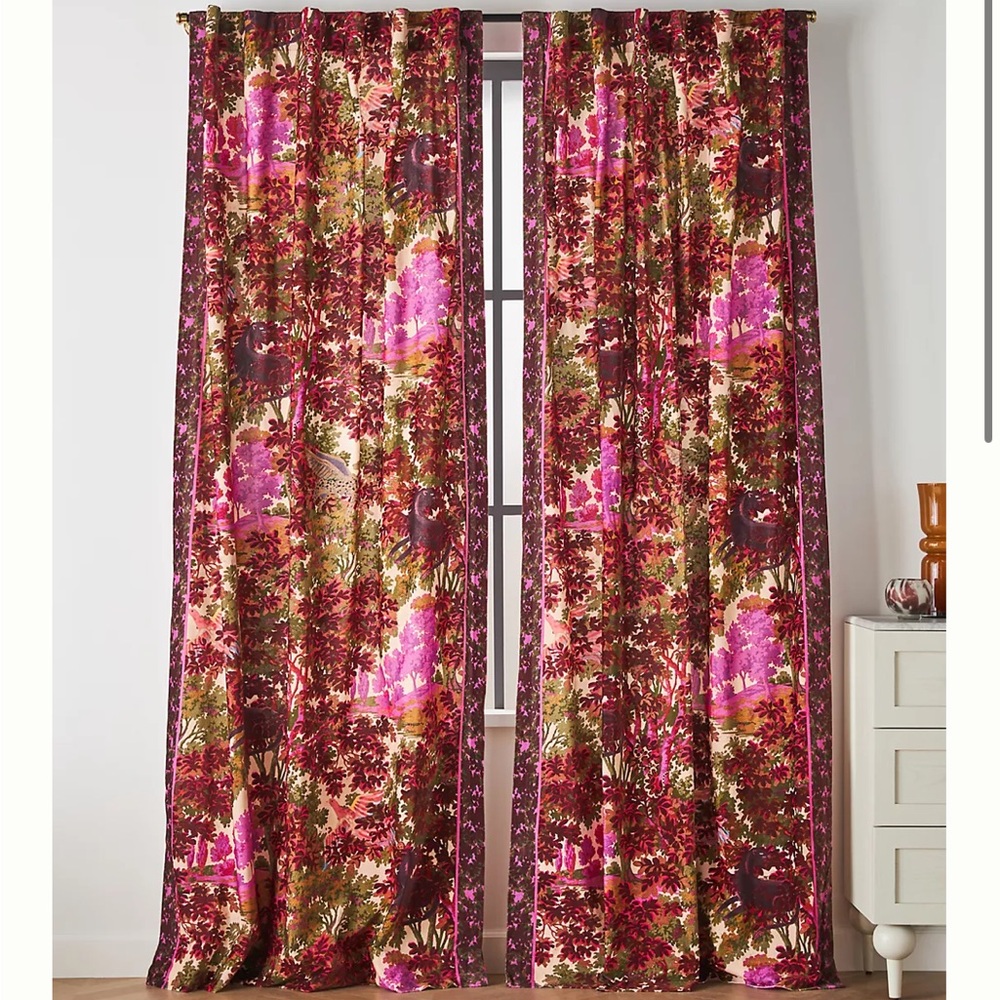 Anthropologie Vienne Velvet Curtain 4 panels